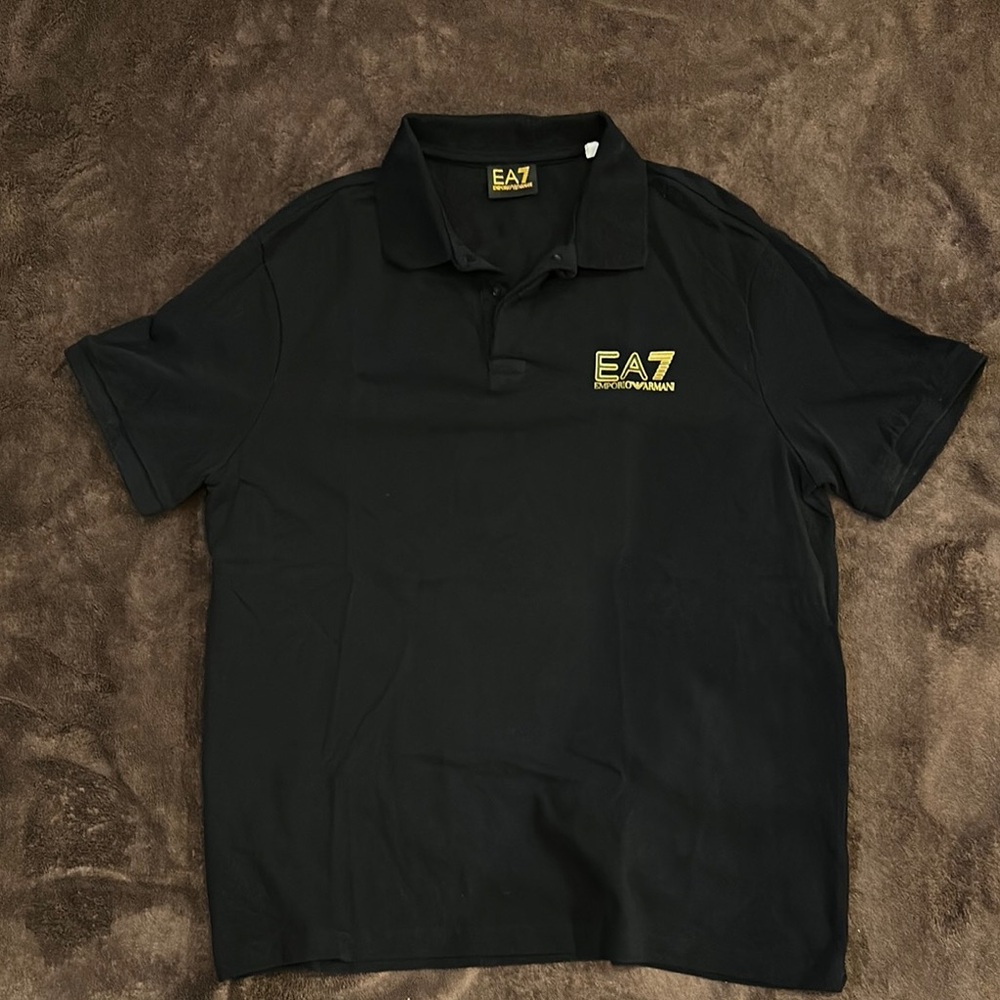 Emporio Armani Black Polo Shirt with Minimalist Design